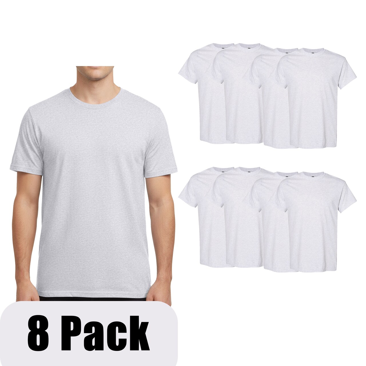 Gildan Unisex Heavy Cotton T-Shirts, Soft & Durable, 8-Pack, Ideal for Crafts & Custom Designs